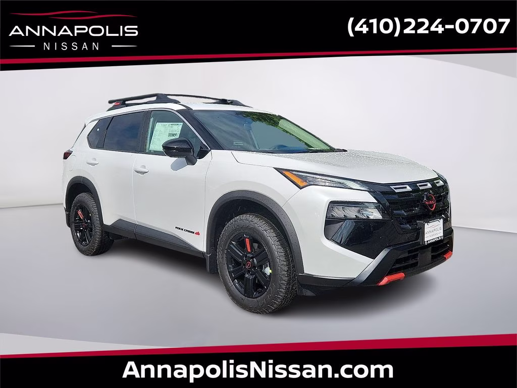 2026 Everest White Pearl Tricoat Nissan Rogue Rock Creek AWD SUV