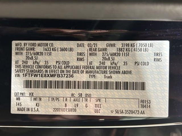 2021 Antimatter Blue Metallic Ford F-150 King Ranch 4X4 Truck
