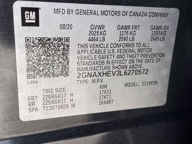 2020 Nightfall Gray Metallic Chevrolet Equinox LS FWD SUV