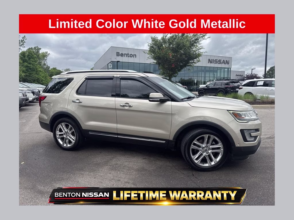 2017 White Gold Metallic Ford Explorer Limited FWD SUV