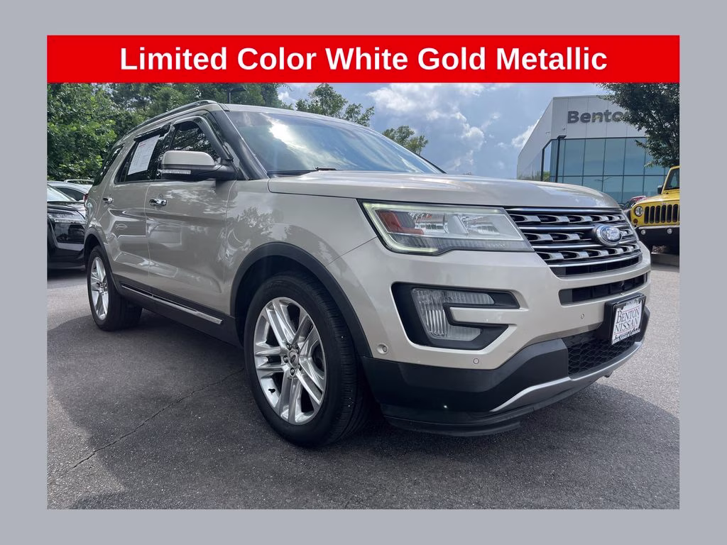 2017 White Gold Metallic Ford Explorer Limited FWD SUV