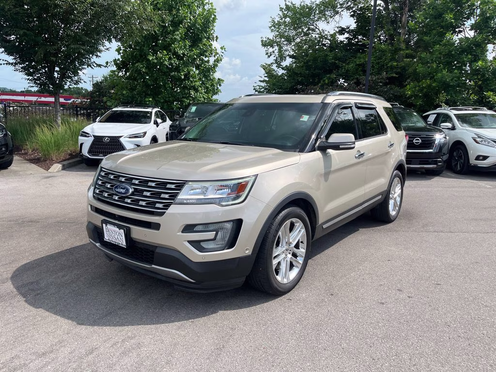 2017 White Gold Metallic Ford Explorer Limited FWD SUV