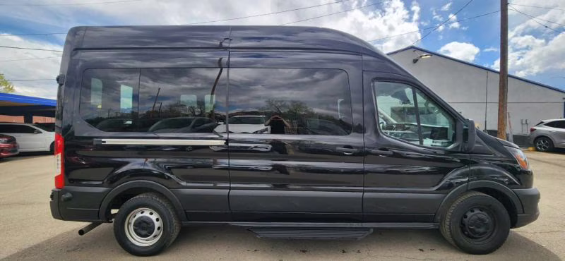 2024 Black Ford Transit 350 Passenger Van XL w/High Roof Van 3D RWD