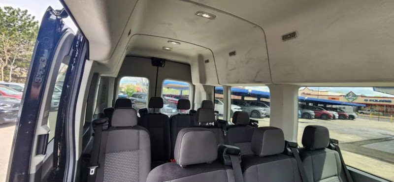 2024 Black Ford Transit 350 Passenger Van XL w/High Roof Van 3D RWD