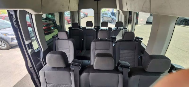 2024 Black Ford Transit 350 Passenger Van XL w/High Roof Van 3D RWD