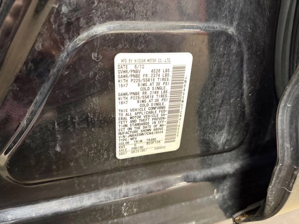 2012 Super Black Metallic Nissan Rogue SL AWD SUV