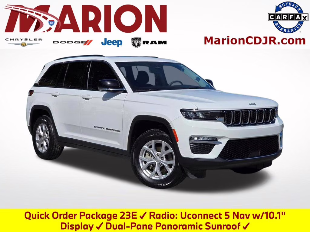2023 Bright White Clearcoat Jeep Grand Cherokee Limited 4X4 SUV