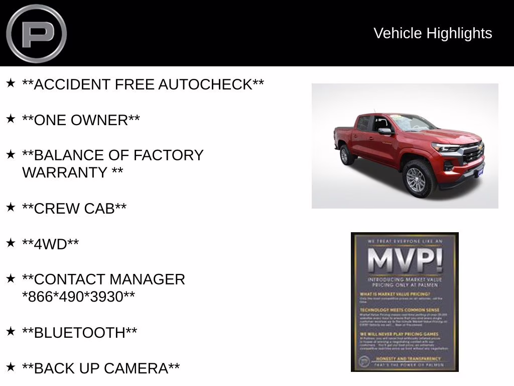 2024 Radiant Red Tintcoat Chevrolet Colorado LT 4X4 Truck
