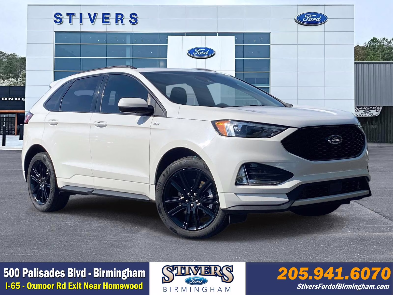 2022 Star White Metallic Tri-Coat Ford Edge ST Line AWD SUV