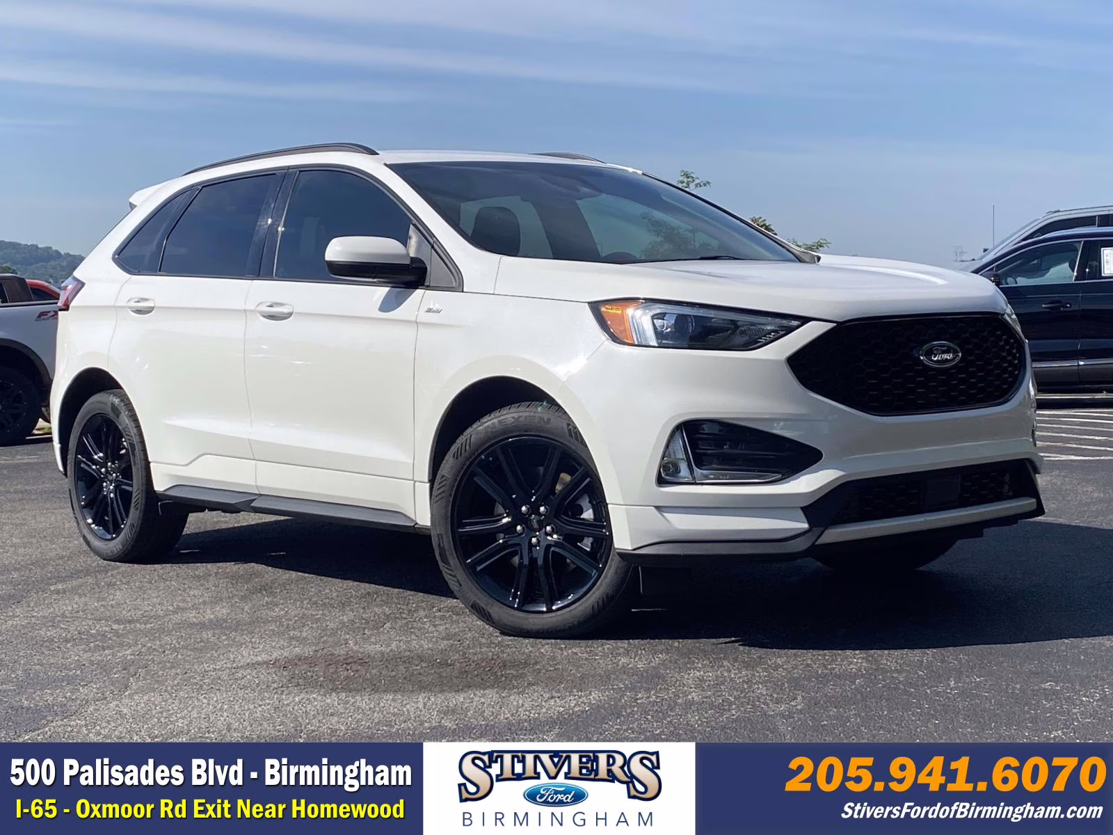 2022 Star White Metallic Tri-Coat Ford Edge ST Line AWD SUV