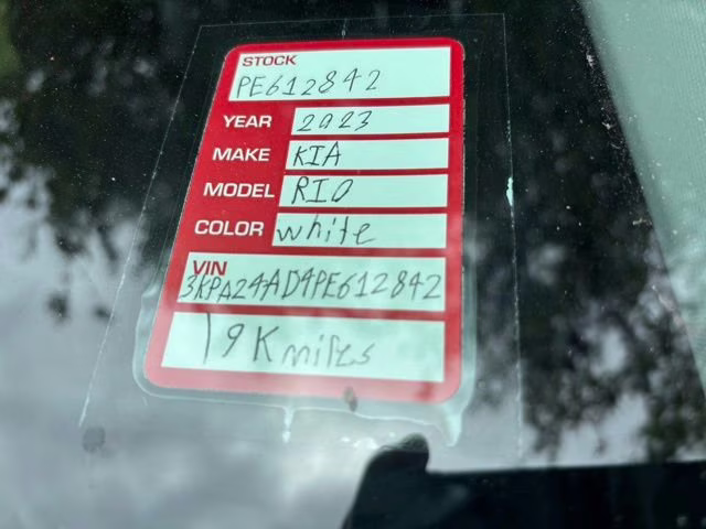 2023 Clear White Kia Rio S FWD Sedan
