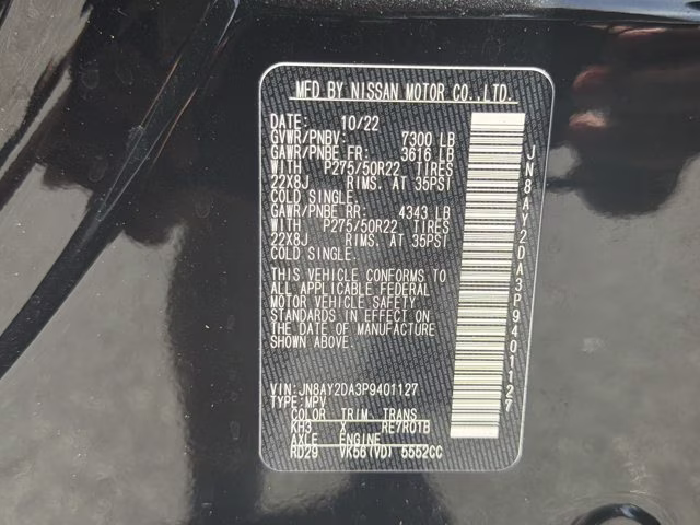 2023 Super Black Nissan Armada Platinum RWD SUV