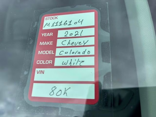 2021 Summit White Chevrolet Colorado Work Truck RWD Truck