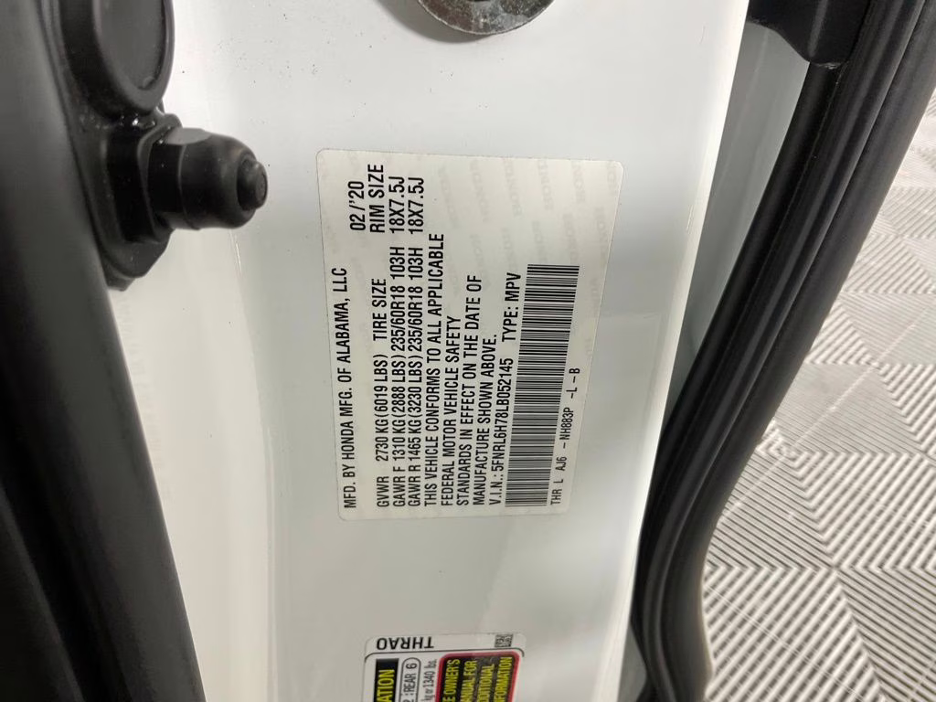 2020 White Honda Odyssey EX-L FWD Van