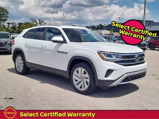2021 Pure White Volkswagen Atlas Cross Sport 2.0T SE w/Technology FWD SUV