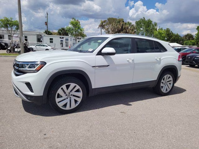 2021 Pure White Volkswagen Atlas Cross Sport 2.0T SE w/Technology FWD SUV