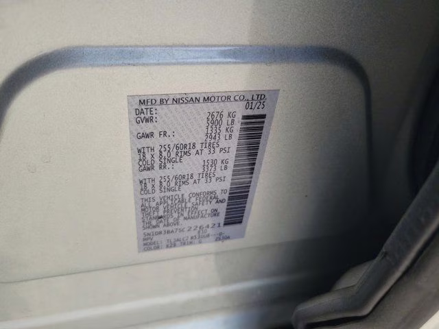 2025 Brilliant Silver Metallic Nissan Pathfinder SV FWD SUV