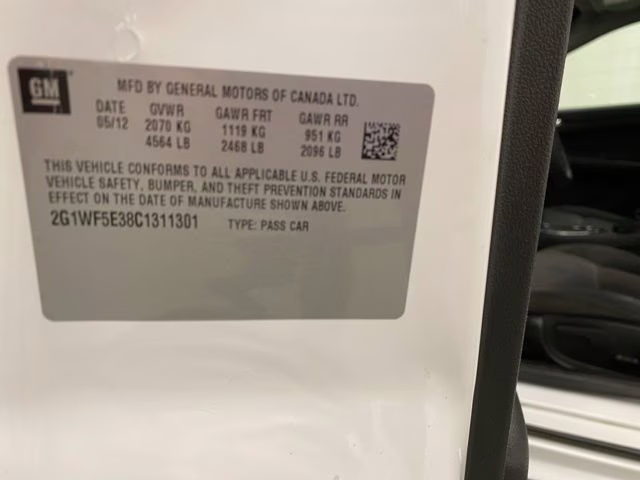 2012 Summit White Chevrolet Impala LS FWD Sedan