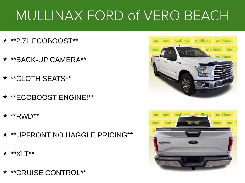 2015 Oxford White Ford F-150 XLT RWD Truck