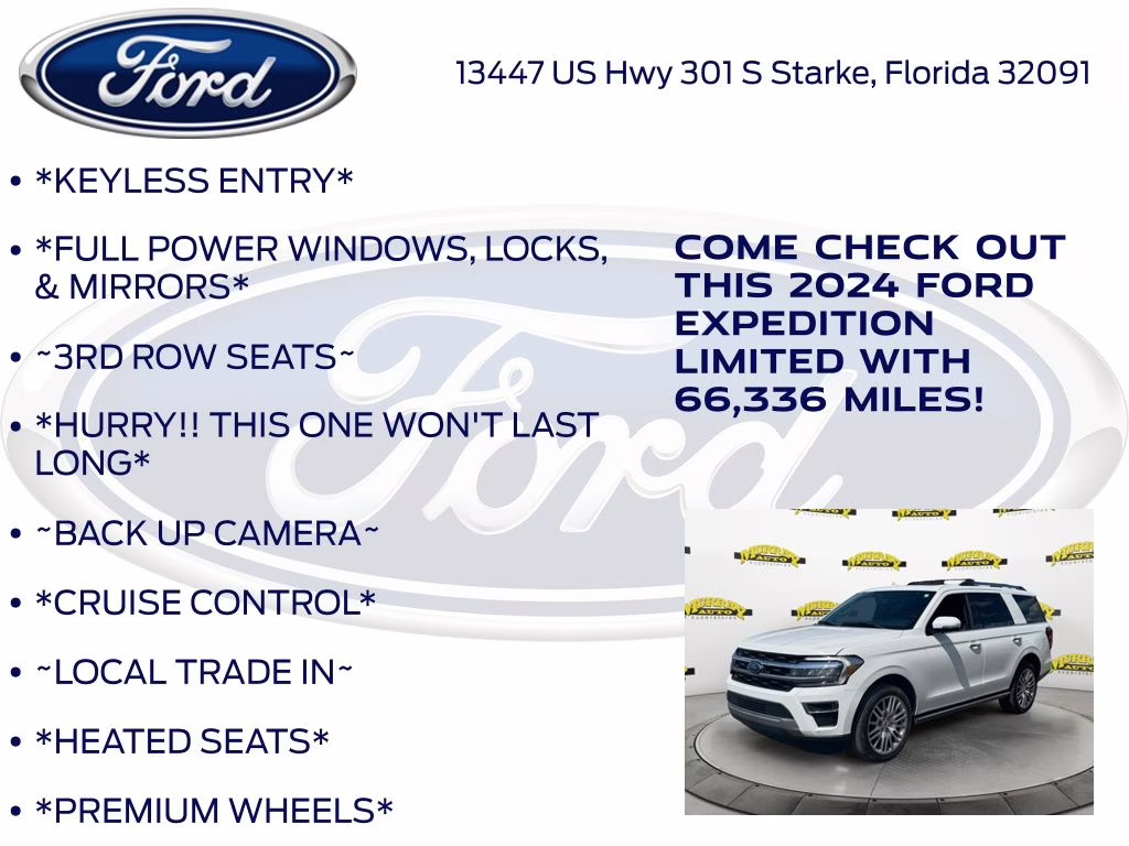 2024 Oxford White Ford Expedition Limited 4X4 SUV