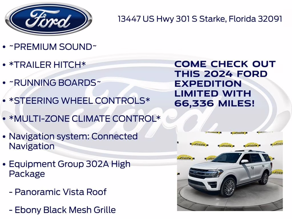 2024 Oxford White Ford Expedition Limited 4X4 SUV