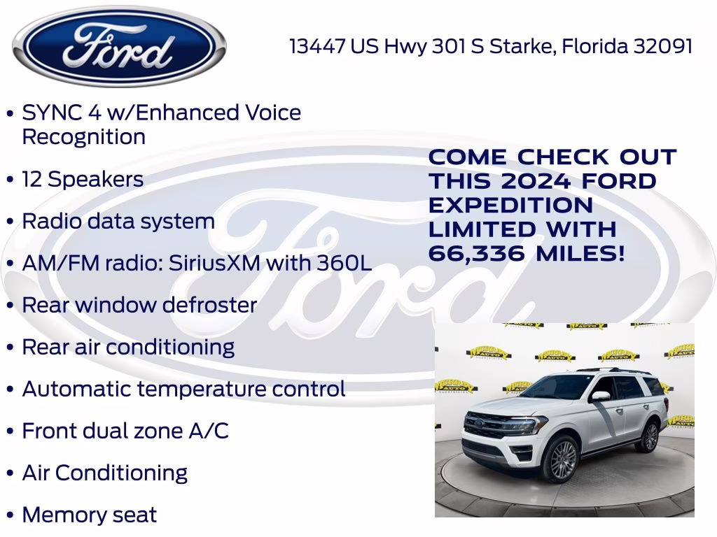 2024 Oxford White Ford Expedition Limited 4X4 SUV