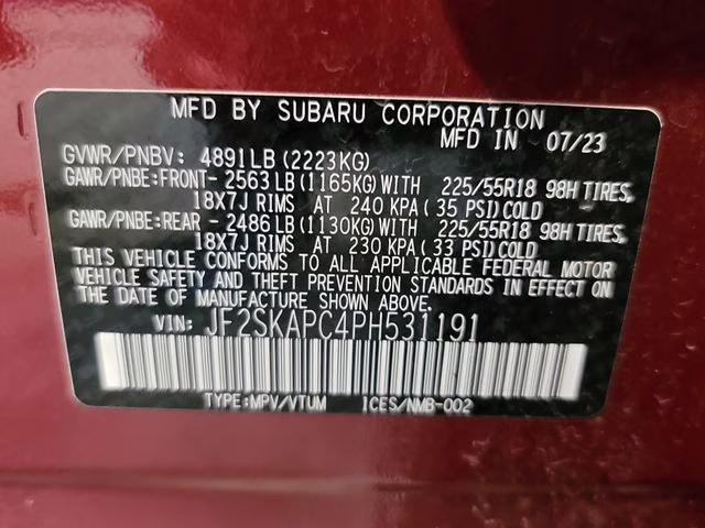 2023 Crimson Red Pearl Subaru Forester Limited AWD SUV