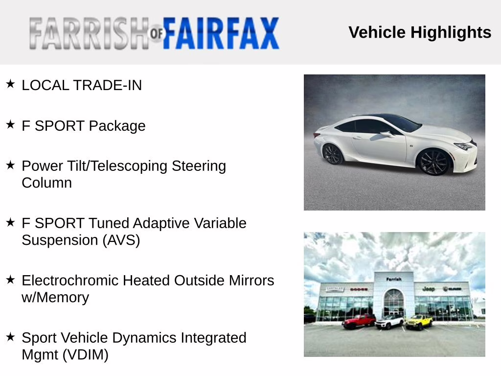 2019 Eminent White Pearl Lexus RC 350 F Sport RWD Coupe