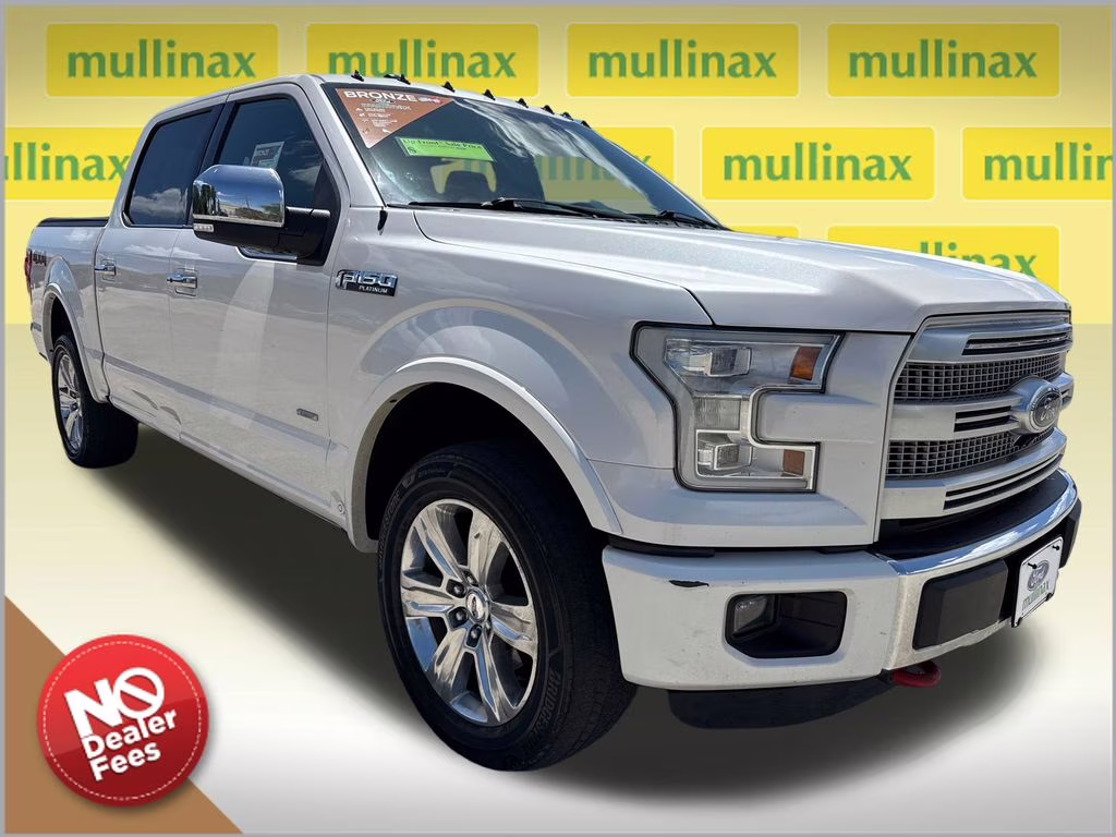 2015 White Platinum Metallic Tri-Coat Ford F-150 Platinum 4X4 Truck