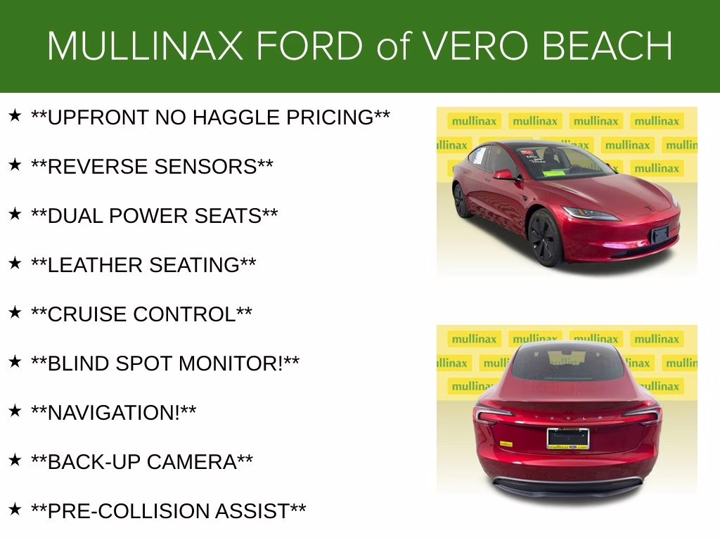 2024 Ultra Red Tesla Model 3 Base RWD Sedan