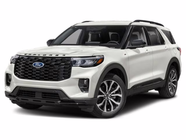 2026 Star White Metallic Tri-Coat Ford Explorer ST-Line FWD SUV