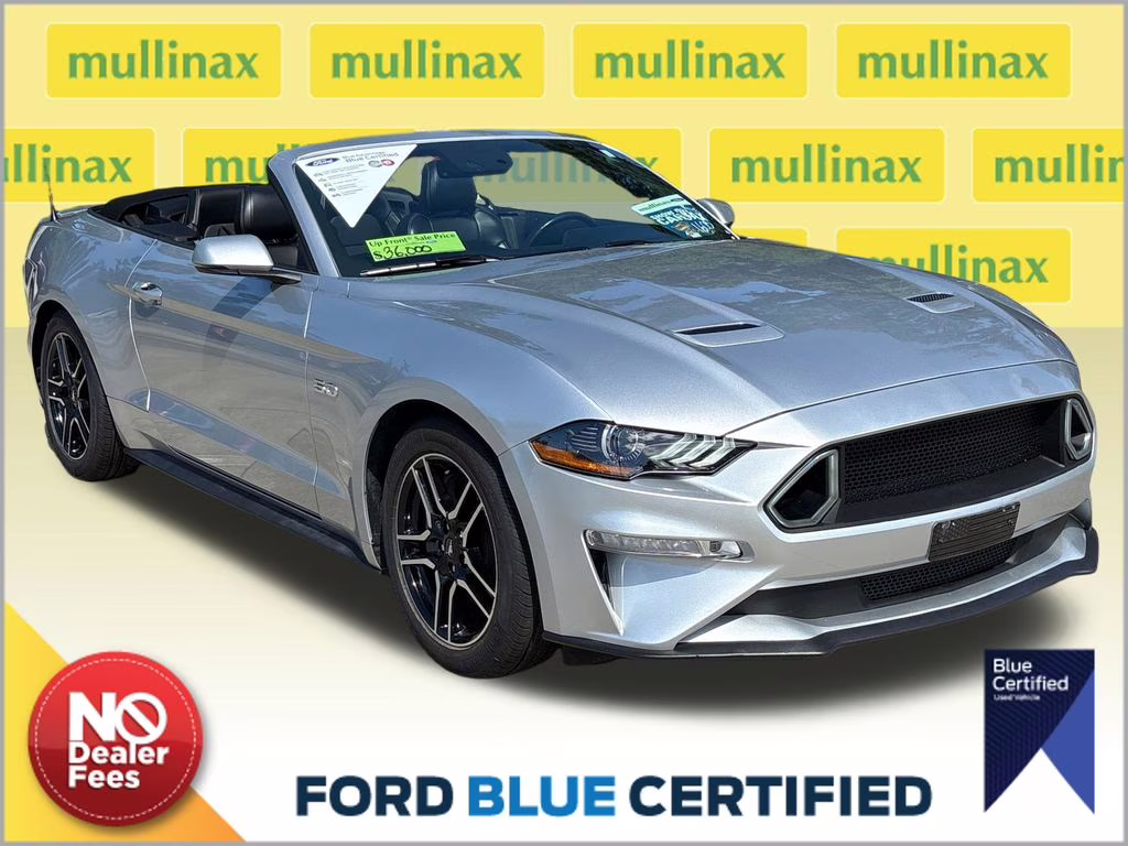 2019 Ingot Silver Ford Mustang GT Premium RWD Convertible