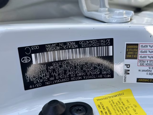 2020 White Toyota Corolla FWD Sedan