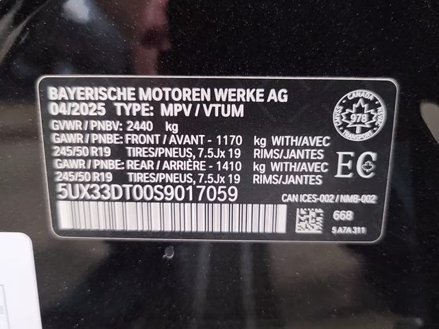 2025 Jet Black BMW X4 xDrive30i AWD SUV