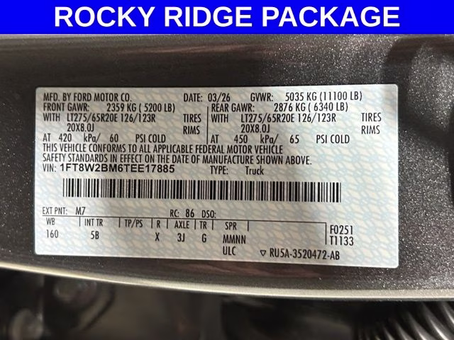 2026 Carbonized Gray Metallic Ford Super Duty F-250 SRW Lariat ROCKY RIDGE 4X4 Truck