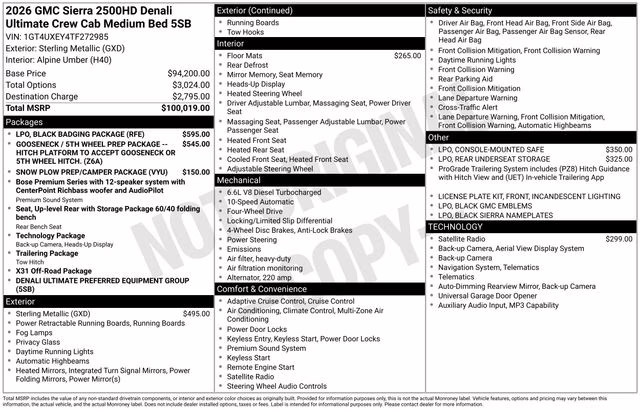 2026 Sterling Metallic GMC Sierra 2500HD Denali Ultimate 4X4 Truck