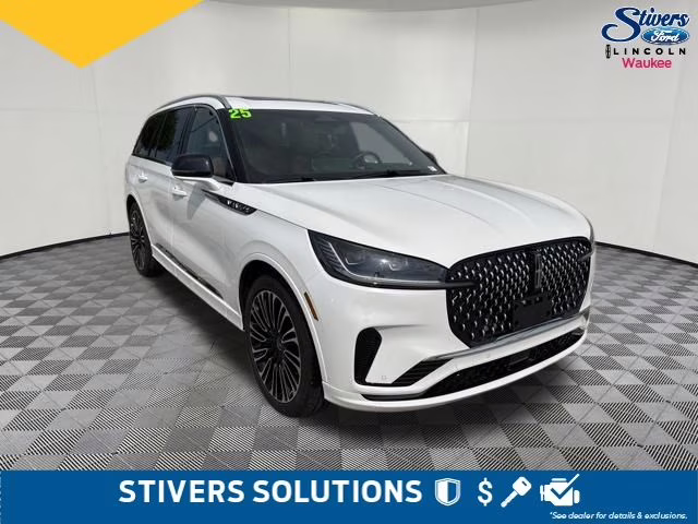 2025 White Metallic Lincoln Aviator Black Label AWD SUV