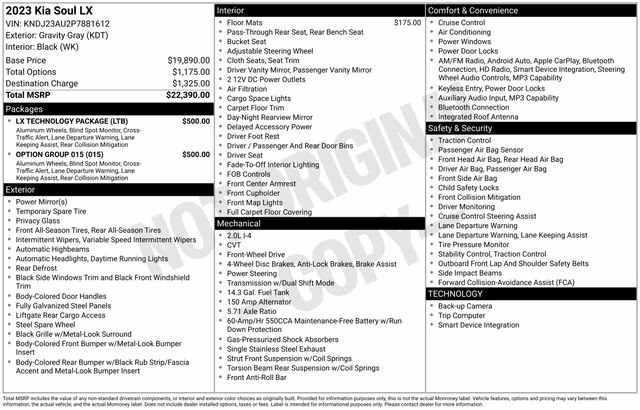 2023 Gravity Gray Kia Soul LX FWD Hatchback