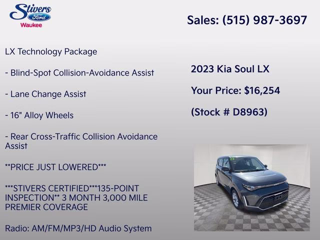 2023 Gravity Gray Kia Soul LX FWD Hatchback