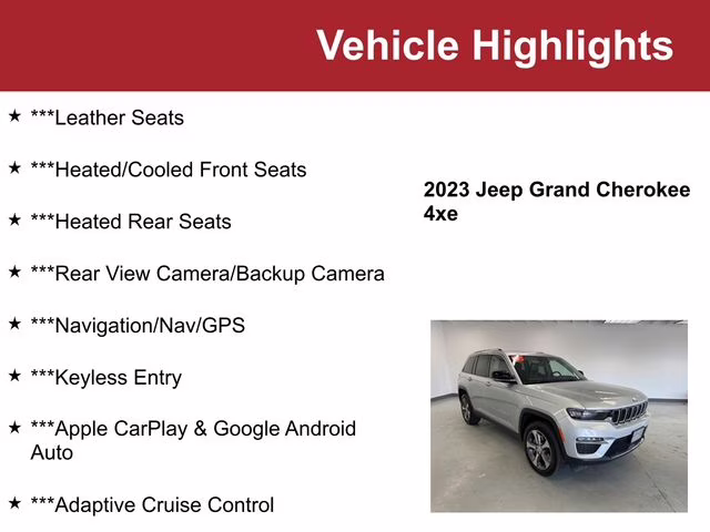 2023 Silver Zynith Jeep Grand Cherokee 4xe 4X4 SUV