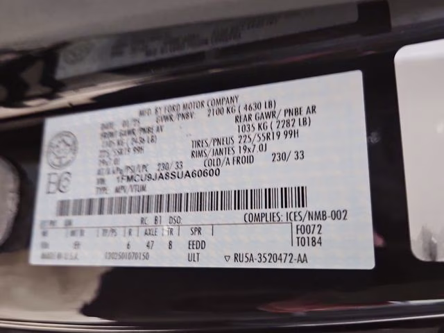 2025 Agate Black Metallic Ford Escape Platinum AWD SUV