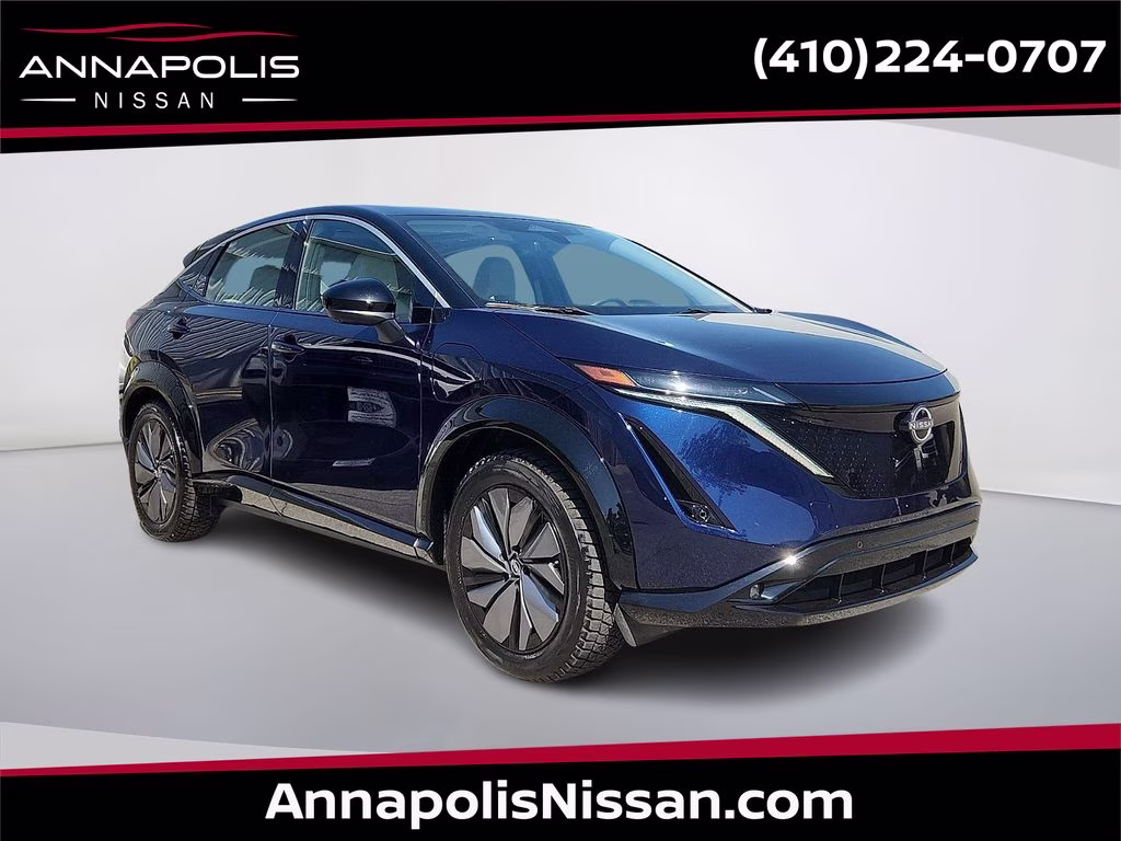 2023 Deep Ocean Blue Pearl/Black Diamond Pearl Nissan ARIYA EVOLVE+ FWD SUV