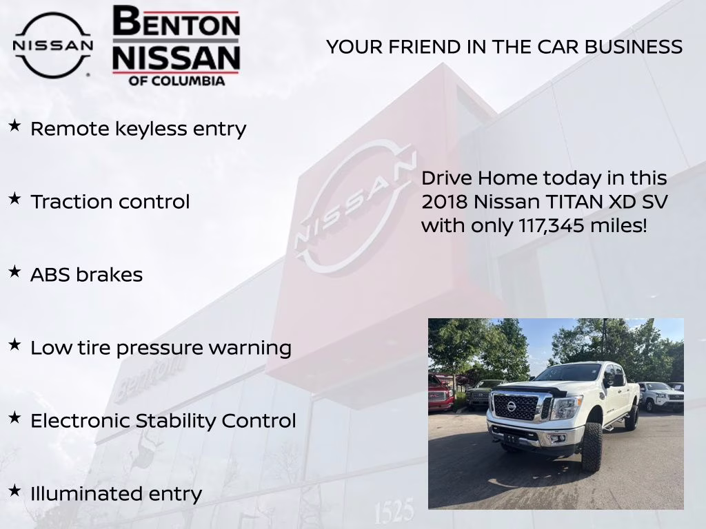 2018 Glacier White Nissan Titan XD S 4X4 Truck