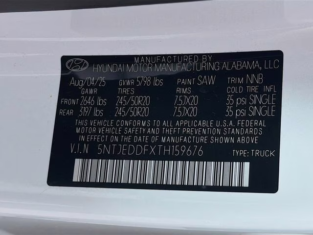 2026 White Hyundai Santa Cruz Limited AWD Truck