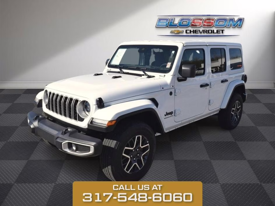 2025 Bright White Clearcoat Jeep Wrangler Sahara 4X4 SUV