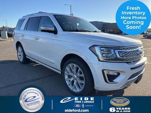 2019 White Platinum Metallic Tri-Coat Ford Expedition Platinum 4X4 SUV