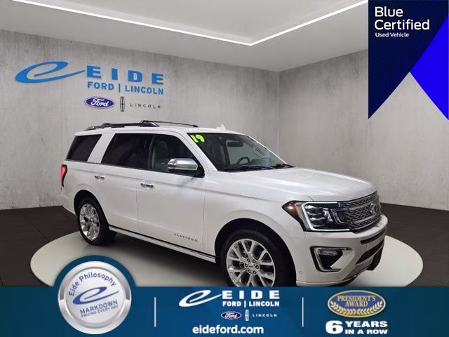 2019 White Platinum Metallic Tri-Coat Ford Expedition Platinum 4X4 SUV