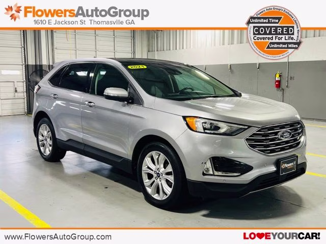 2021 Silver Metallic Ford Edge Titanium AWD SUV