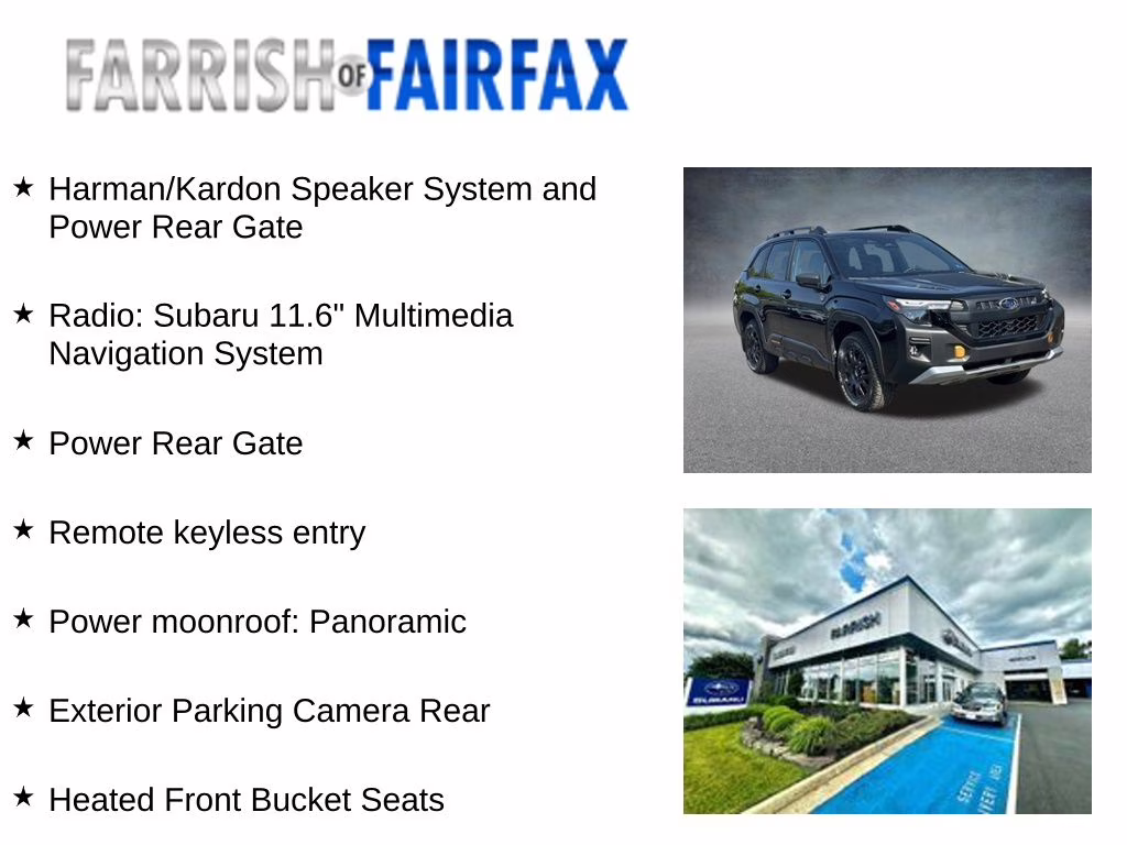 2026 Black Subaru Forester Wilderness AWD SUV
