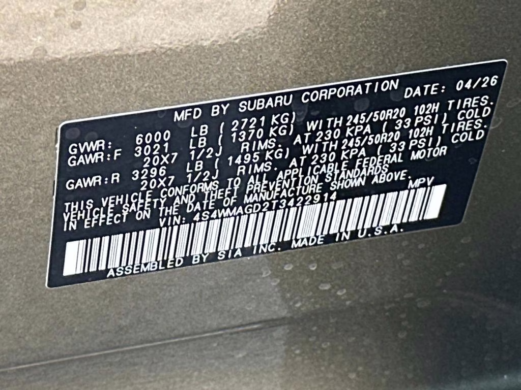 2026 Autumn Subaru Ascent Limited AWD SUV